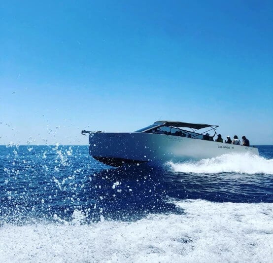 High-speed luxury aluminum boat used on All-inclusive Blue Cave tour from Split